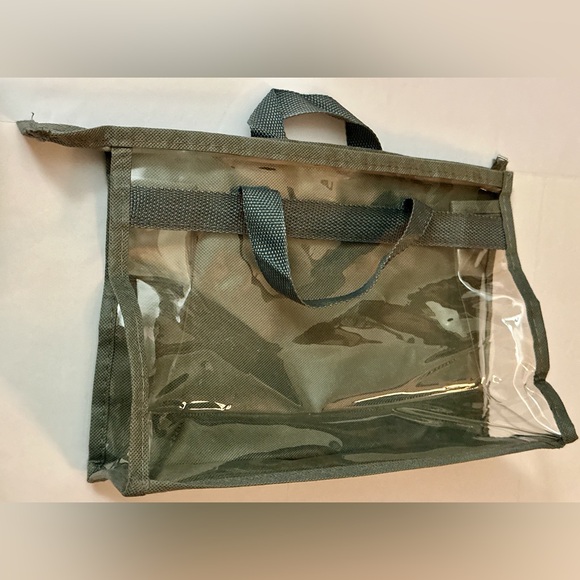 Clear See-Through Zipper Bag with Gray Handles – Versatile & Spacious - Picture 1 of 16